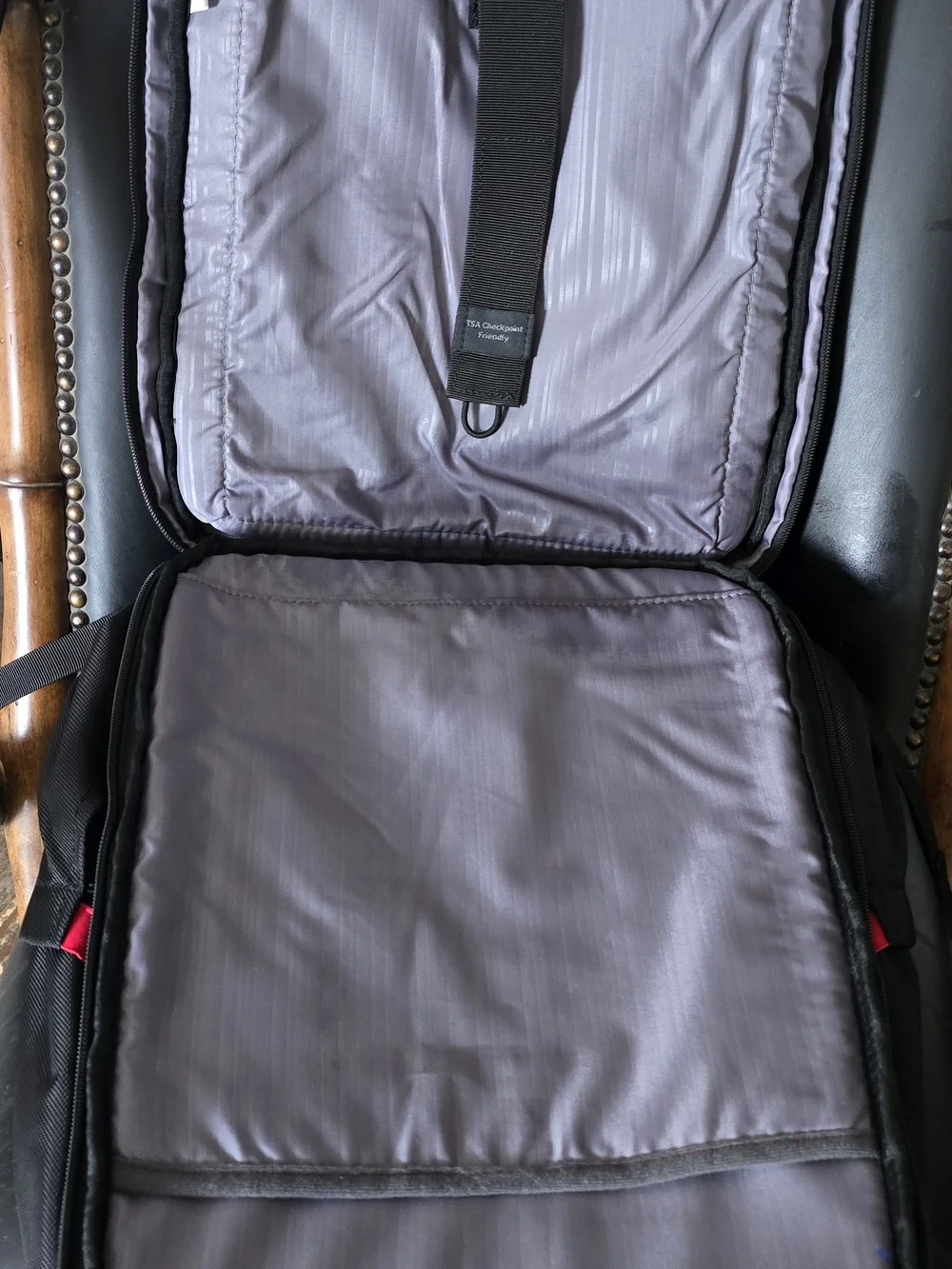 Samsonite Large Xenon Expandable Black Backpack with Red Accents